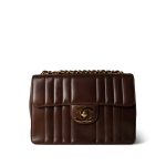 Brown Mademoiselle Lambskin Vertical Flap Jumbo Gold Hardware