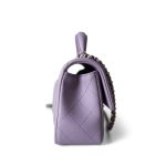 24P Lavender Lambskin Mini Top Handle Light Gold Hardware - Image 5