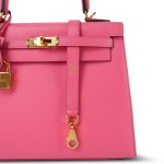 Kelly 25 Rose Azalée Veau Epsom Gold Plated C Stamp - Image 17