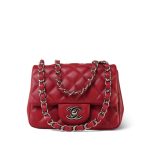 Red Lambskin Quilted Mini Square Flap SHW - Image 7