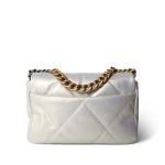 21P Iridescent White Lambskin Quilted 19 Flap Small Mixed Hardware - Image 4
