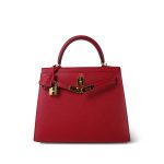 Kelly Sellier 25 Rouge Casaque Epsom Gold Plated T Stamp - Image 8