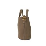 In The Loop 18 Etoupe Taurillon Clemence/Swift Gold Plated B Stamp - Image 5