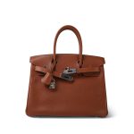 Birkin 30 Noisette Vache Liegee Palladium Plated J Square Stamp - Image 5