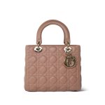 Blush/ Nude Lambskin Cannage Lady Dior Medium Light Gold Hardware - Image 12
