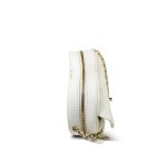22S White Lambskin Quilted Heart Bag Large Light Gold Hardware - Image 5