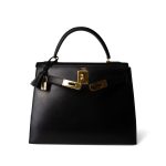 Kelly Sellier 28 Black Box Calfskin Gold Plated (V) Stamp - Image 18