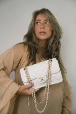 21P White Caviar Quilted Sweet Single Flap Bag Aged Gold Hardware - Image 2