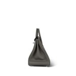 Birkin 25 Gris Meyer Togo Palladium Plated W Stamp - Image 11