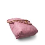 Light Pink Calfskin Quilted 22 Hobo Bag Small - Image 6