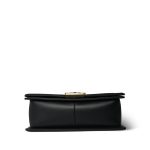Black Lambskin Quilted Old Medium Boy Bag Aged Gold Hardware - Image 5