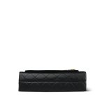 Black Calfskin Quilted Enchained Logo Single Flap Bag Aged Gold Hardware - Image 8