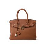 Birkin 30 Gold Veau Togo Gold Plated M Square Stamp - Image 4