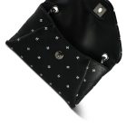 Black Lambskin Quilted CC Printed Envelope Flap Bag Clutch With Chain SHW - Image 11