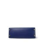 Kelly Sellier 28 Bleu Saphir Box Calfskin Gold Plated Y Circle Stamp - Image 14