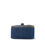 Blue Denim Quilted Timeless Vanity Case Gold Hardware - Image 3