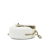 22S White Lambskin Quilted Heart Bag Large Light Gold Hardware - Image 9