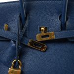 Birkin 25 Deep Blue Taurillon Gold Plated Y Stamp - Image 9