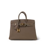 Birkin 25 Etoupe Veau Togo Gold Plated B Stamp