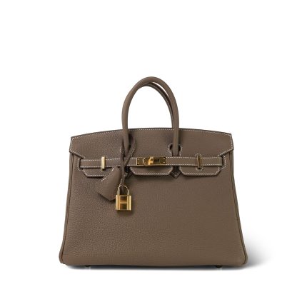 Birkin 25 Etoupe Veau Togo Gold Plated B Stamp