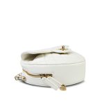 22S White Lambskin Quilted Heart Bag Large Light Gold Hardware - Image 7