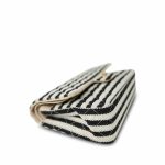 Ivory/Black Striped Coco Sailor Pearl Classic Flap Medium LGHW - Image 9