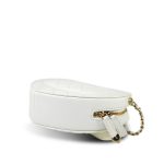 22S White Lambskin Quilted Heart Bag Large Light Gold Hardware - Image 11