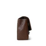 Brown Lambskin Quilted Single Flap Gold Hardware - Image 5