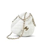 22S White Lambskin Quilted Heart Bag Large Light Gold Hardware - Image 10