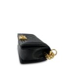 Black Caviar Chevron Quilted Boy Bag Small Aged Gold Hardware - Image 5