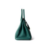 Birkin 30 Malachite Togo Gold Plated T Stamp - Image 8