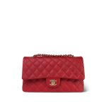 22P Red Caviar Quilted Medium Classic Flap Light Gold Hardware