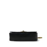 Black Lambskin Quilted Full Flap Medium CC Bag Gold Hardware - Image 12