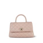21A Light Pink Caviar Quilted Small Coco Handle Light Gold Hardware