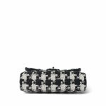 20S Black White Ecru Houndstooth Tweed Quilted Classic Flap Medium LGHW - Image 7