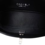 Black Lambskin Quilted CC Printed Envelope Flap Bag Clutch With Chain SHW - Image 12