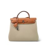Herbag Zip 31 Natural Vache Hunter And Beton Toile Palladium Plated U Stamp - Image 4