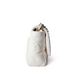 21P White Lambskin Quilted 19 Flap Small Mixed Hardware - Image 4
