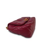 20A Red Lambskin Quilted 19 Flap Small Mixed Hardware - Image 8
