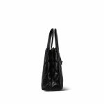 24A Black Shiny Aged Calfskin Quilted Nano Kelly Shopper Aged Gold Hardware - Image 4