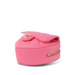 22S CC In Love Heart Zipped Pink Lambskin Quilted Belt Bag LGHW - Image 7