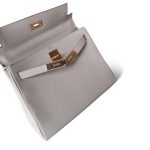 Kelly 28 Gris Perle Veau Evercolor Gold Plated D Stamp - Image 14
