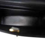 23A Black Lambskin Quilted Mini Crystal Top Handle Light Gold Hardware - Image 12