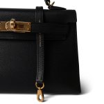 Mini Kelly Sellier Black Veau Epsom Gold Plated Hardware D Stamp - Image 5
