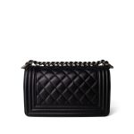 Black Boy Bag Lambskin Quilted Small Ruthenium Hardware - Image 6