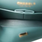 Dark Green Lambskin Quilted Classic Flap Medium Light Gold Hardware - Image 13