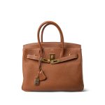 Birkin 30 Gold Veau Togo Gold Plated M Square Stamp - Image 6