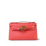 Kelly Pochette Rose Jaipur Epsom Gold Plated X Stamp - Image 12