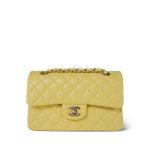 20S Yellow Caviar Quilted Classic Flap Small LGHW