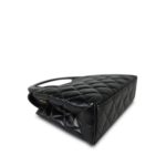 24A Black Shiny Aged Calfskin Quilted Nano Kelly Shopper Aged Gold Hardware - Image 9